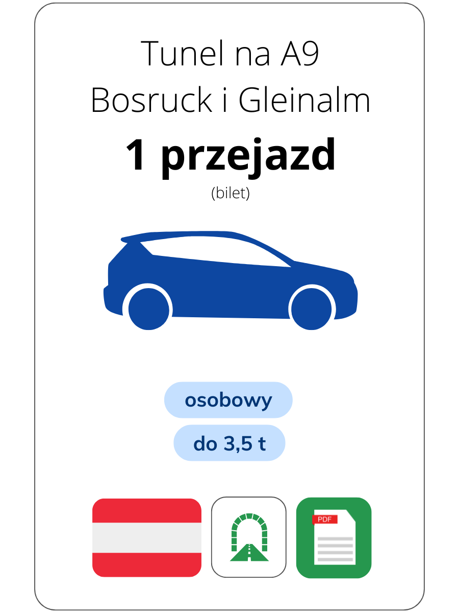 Austria | A9 tunel Bosruck i Gleinalm (1 przejazd)