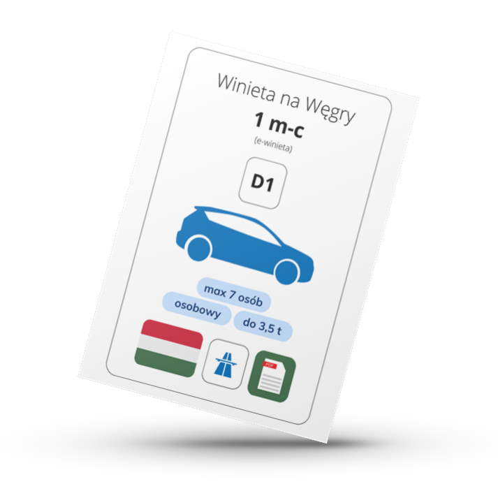 Węgry | D1 | e-winieta na 1 miesiąc